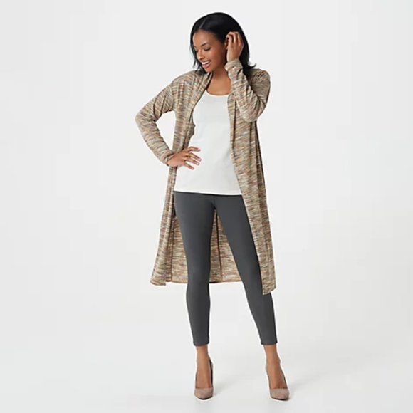 293 NWT LOGO by Lori Goldstein Space-Dye Duster Cardigan - Picture 1 of 1